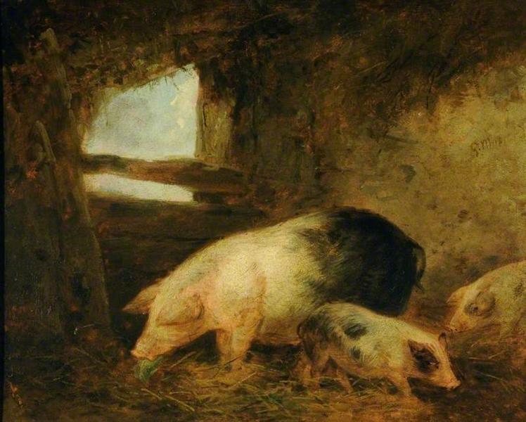 Pigs in a Sty - George Morland