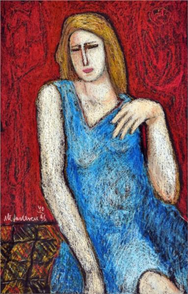 The Woman with Blue Dress, 1996 - George Ștefănescu