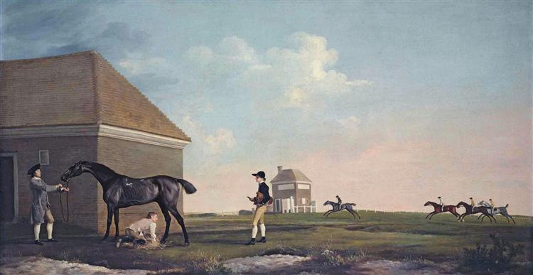 Gimcrack on Newmarket Heath, with a Trainer, a Stable-Lad,  and a Jockey, 1765 - Джордж Стаббс