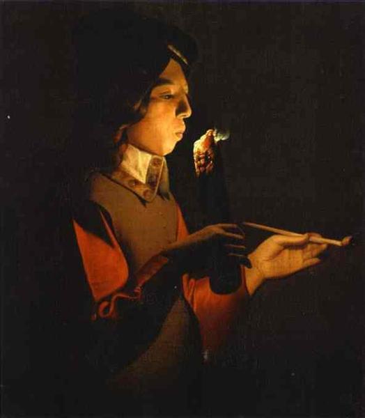 Blower with a Pipe, 1646 - Georges de la Tour - WikiArt.org