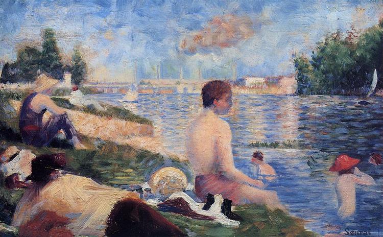 Final Study for Bathing at Asnieres, 1883 - 1884 - Georges Pierre Seurat