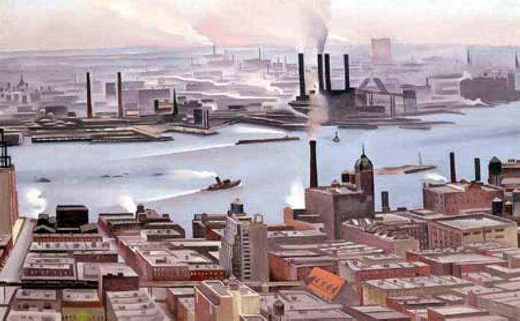 East River from the Thirtieth Story of the Shelton Hotel, 1928 - Georgia O’Keeffe