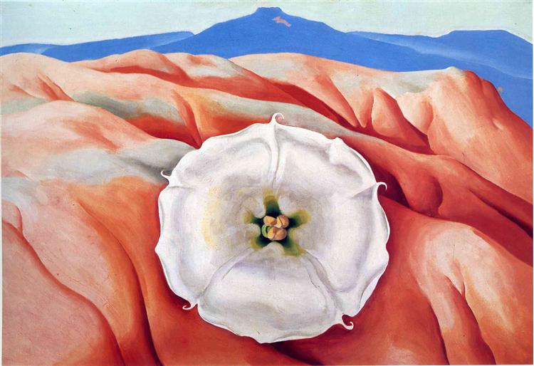 Red hills and white flower II - Джорджия О’Киф