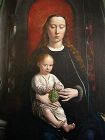 Polyptych of Cervara: center panel Madonna and Child Enthroned - Gérard David