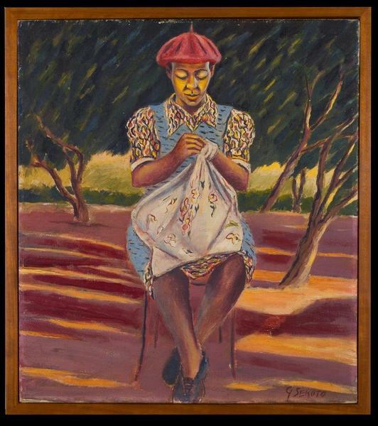 WOMAN SEWING (MARY DIKGILEDI), 1946 - Gerard Sekoto