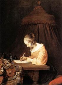 Femme écrivant une lettre - Gerard ter Borch