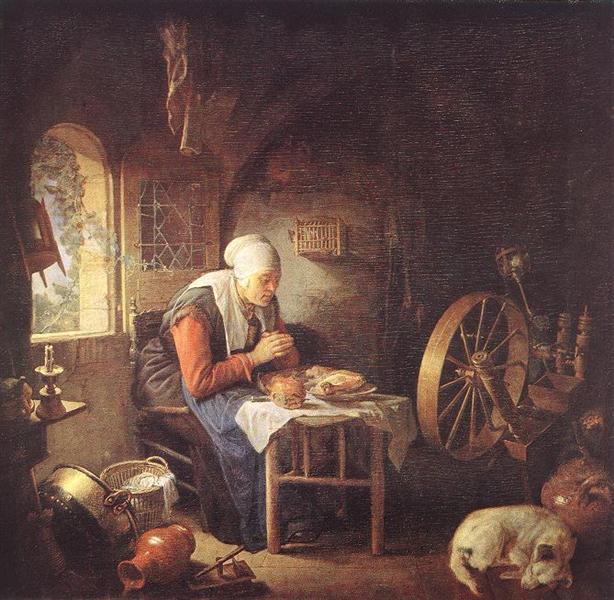Grace Before Meat, 1660 - Герард Доу
