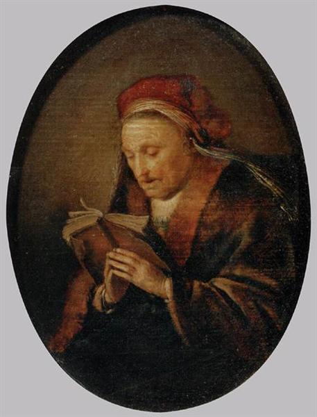 Old Woman Praying, c.1640 - Герард Доу