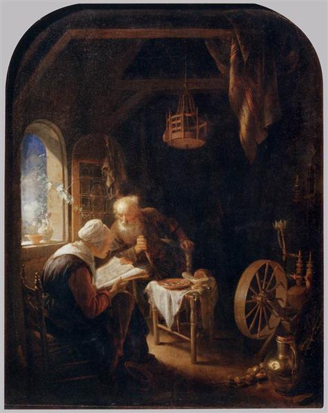 The Bible Lesson, or Tobit and Anna, c.1645 - Gérard Dou