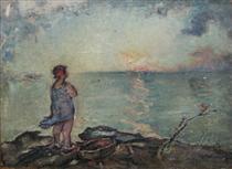 Girl on the Seashore - Gheorghe Petrascu