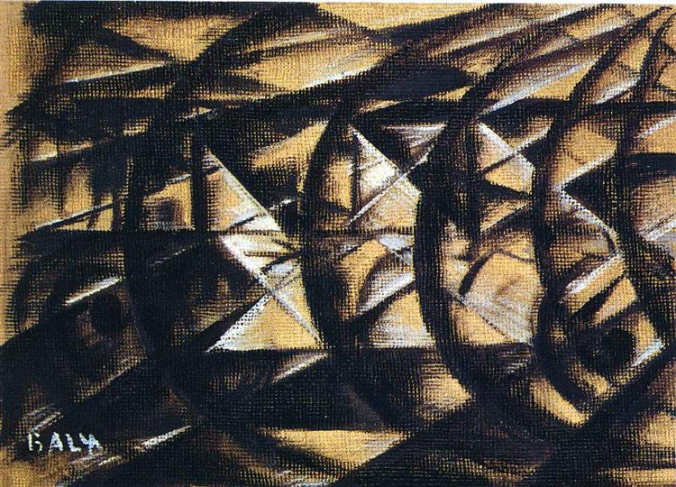 Speed of a Motorcycle (study), 1913 - Джакомо Балла