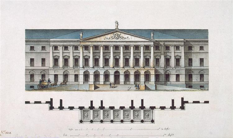 Design for the Smolny Institute in St Petersburg (façade), c.1806 - Джакомо Кваренги