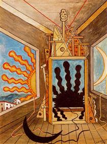 Metaphysical Interior with sun which dies - Giorgio de Chirico