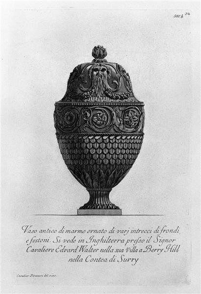 Antique vase of marble decorated with festoons and various plots of funds - Giovanni Battista Piranesi