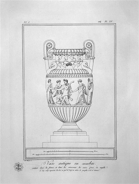 Decorative marble Vase (inc. in outline) - Giovanni Battista Piranesi