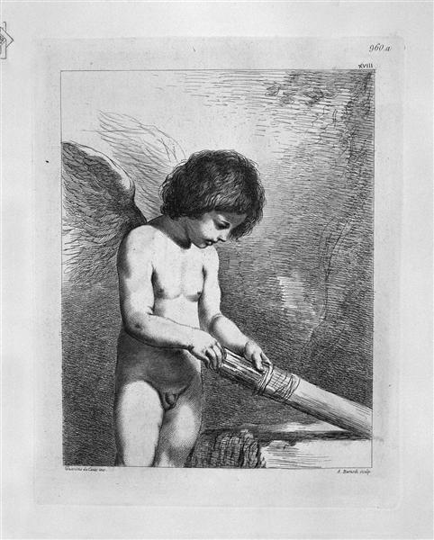 Love chooses an arrow in the quiver, by Guercino - 皮拉奈奇