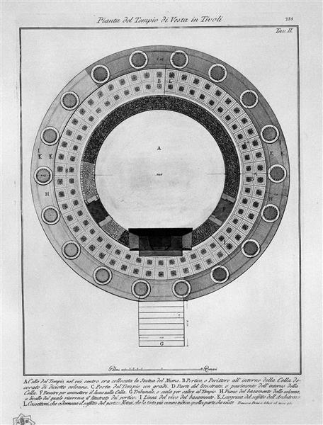 Plan of the Temple of Vesta in Tivoli - Джованни Баттиста Пиранези