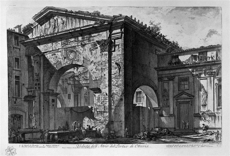 Remains of a covered porch, or cryptoporticus, in a villa of Domitian five miles distant from Rome on the Via Frascati - Giovanni Battista Piranesi