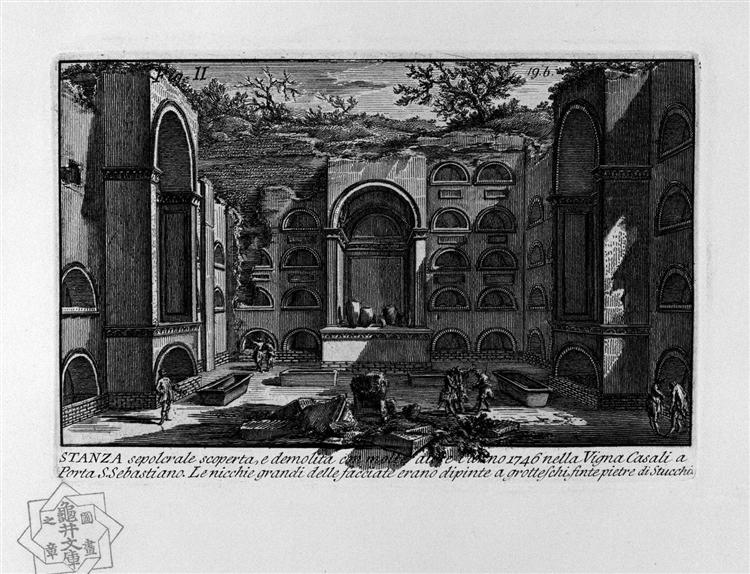The Roman antiquities, t. 1, Plate XVIII. Tomb near Porta San Sebastiano., 1756 - Джованні Баттіста Піранезі
