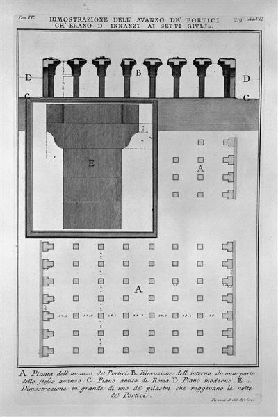 The Roman antiquities, t. 4, Plate XLVII. Vista of the advanced `arcades were the first to Septi Giulj. - Джованні Баттіста Піранезі