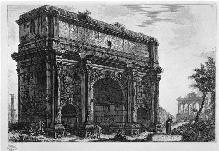 View of the Arch of Septimius Severus - Giovanni Battista Piranesi