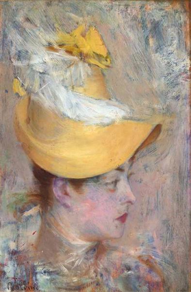 Head of a Lady with Yellow Sleeve, 1890 - Джованні Болдіні