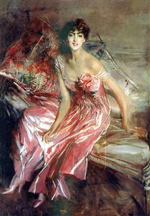 The Lady in Pink (Portrait of Olivia Concha de Fontecilla) - 乔瓦尼·波尔蒂尼