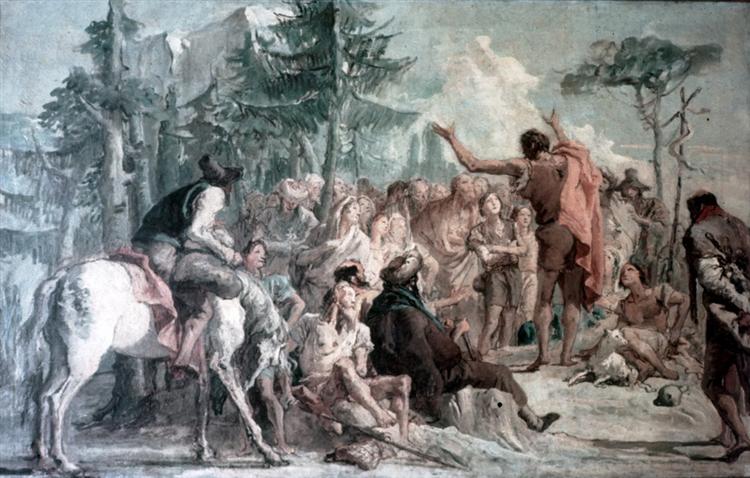 Preaching of John the Baptist - Giovanni Domenico Tiepolo