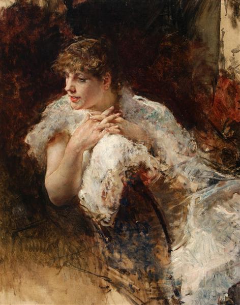 Neapolitan lady, c.1879 - Джузеппе Де Ніттіс