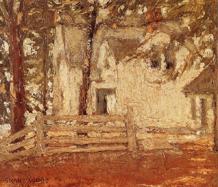 Grandmother's house inhabit a forest, 1926 - Грант Вуд