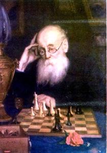Portrait of chess player A. D.  Petrova - Grigori Grigorjewitsch Mjassojedow