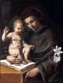 St Anthony of Padua with the Infant Christ - Giovanni Francesco Barbieri
