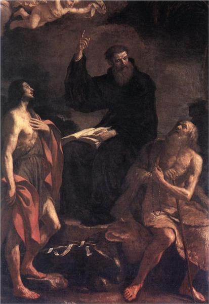 St Augustine, St John the Baptist and St Paul the Hermit - Guercino