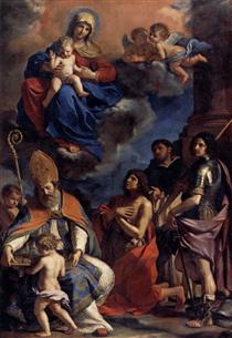 Virgin and Child with Four Saints - Giovanni Francesco Barbieri
