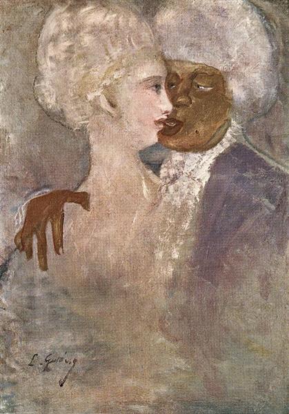 The Mulatto and the Sculpturesque White Woman, 1913 - Lajos Gulacsy
