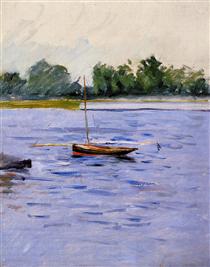 Boat at Anchor on the Seine - Gustave Caillebotte