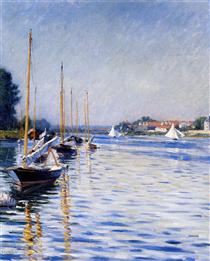 Boats on the Seine at Argenteuil - 古斯塔夫·卡耶博特