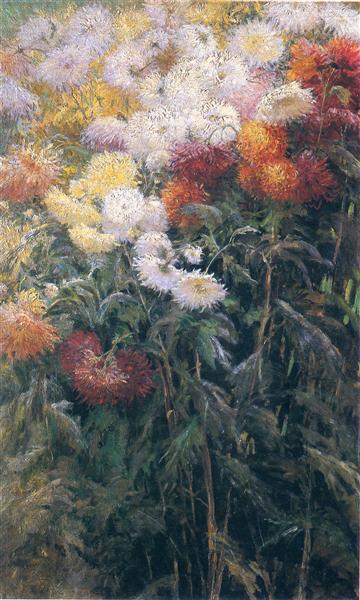 Clump of Chrysanthemums, Garden at Petit Gennevilliers, 1890 - Гюстав Кайботт
