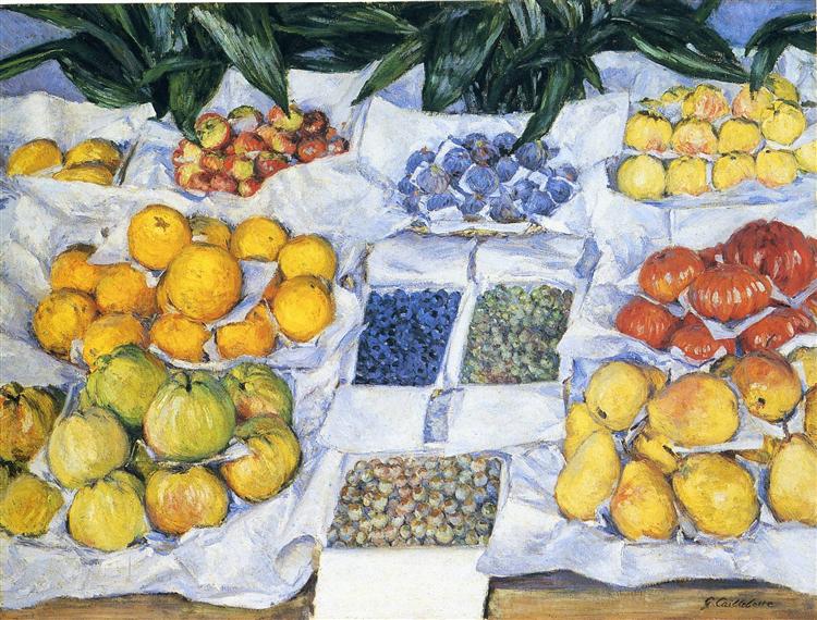 Fruit Displayed on a Stand, c.1881 - c.1882 - Gustave Caillebotte