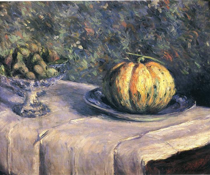 Melon and Fruit Bowl with Figs, 1880 - 1882 - Gustave Caillebotte