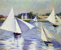 Sailboats on  the Seine at Argenteuil - Gustave Caillebotte
