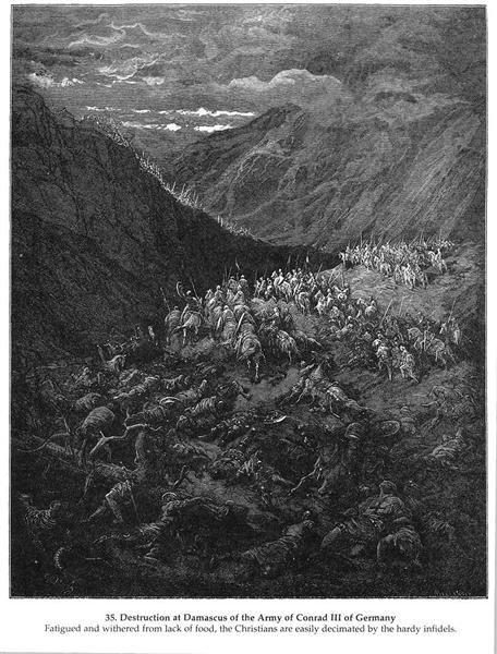 Destruction at Damascus of the Army of Conrad III of Germany - Gustave Dore