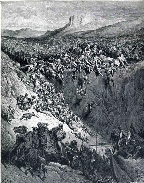 Samson Destroys the Philistines with an Ass' Jawbone - Gustave Dore