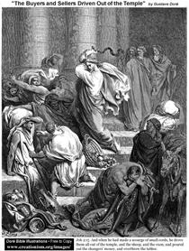 The Buyers And Sellers Driven Out Of Temple - Gustave Dore