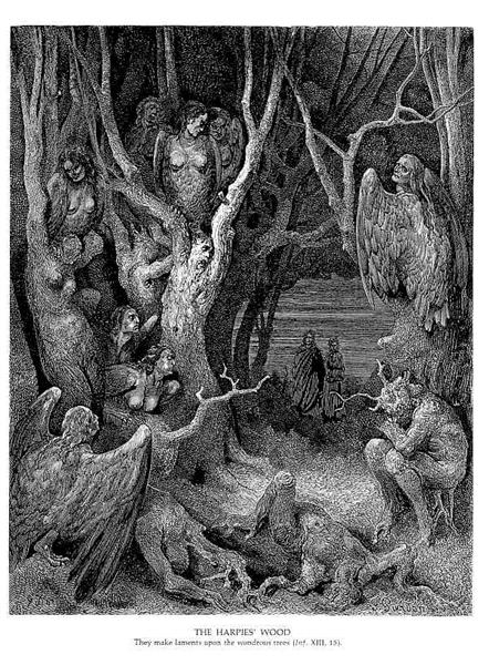 Floresta das Hárpias - Gustave Doré