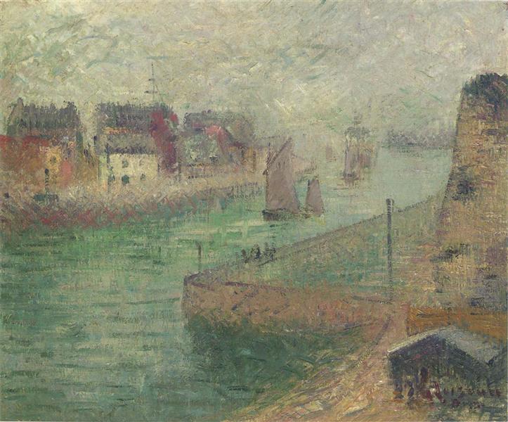 Port at Dieppe in Fog - Gustave Loiseau