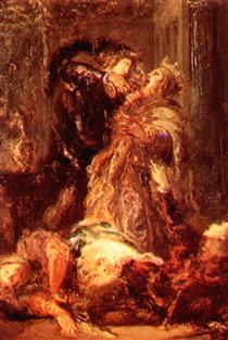 Prince Hamlet kill King Claudius - Gustave Moreau