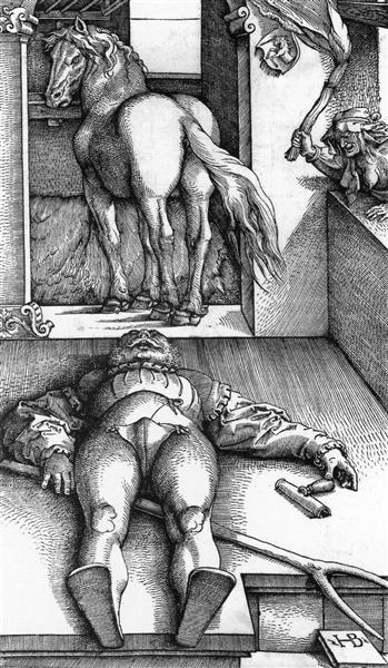 Sleeping Groom and Sorceress, 1544 - 汉斯·巴尔东·格里恩