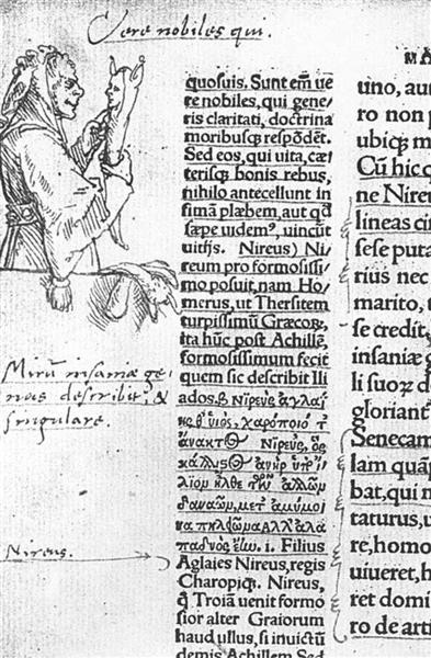 Marginal illustration for Erasmus 'In praise of Folly', 1515 - Ганс Гольбейн Младший