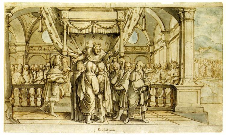 The Arrogance of Rehoboam, 1530 - Ганс Гольбейн Младший
